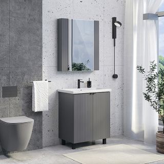 Зеркало-шкаф Comforty Лима 00-00004891 70 см Антрацит